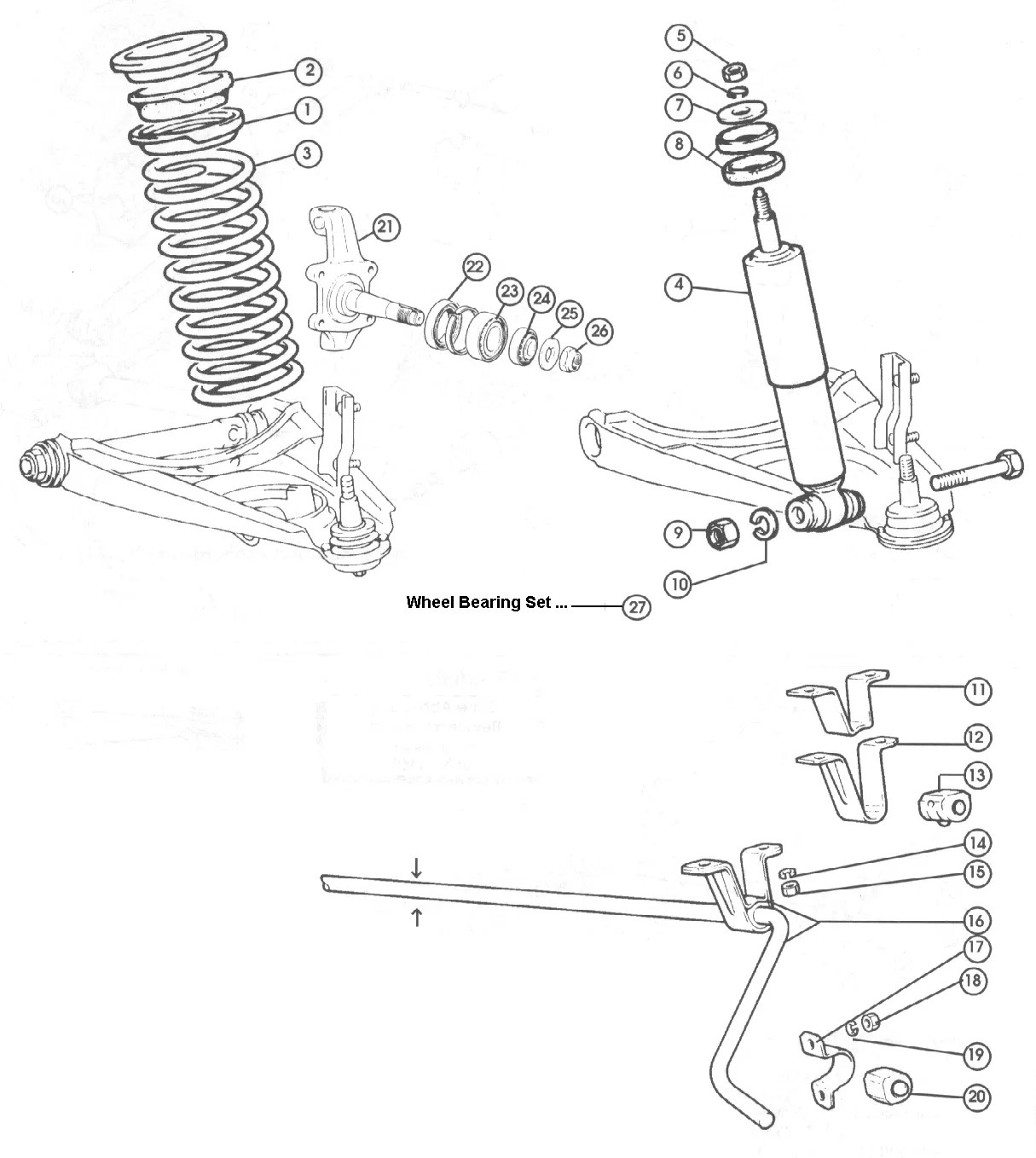 Fiat 124 Suspension, Front Suspension Springs etc. Fiat 500 and